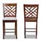 Baxton Studio Caron Grey Upholstered Walnut Wood 2-PC Counter Height Pub Chair Set 161-9886 - alternate 8
